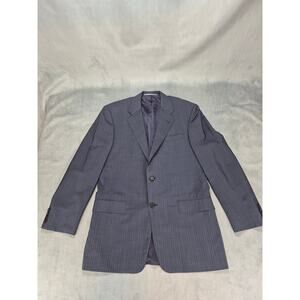 Hickey Freeman Mens Navy Pinstripe Vintage Matson Blazer Wool Mohair Blend 40R